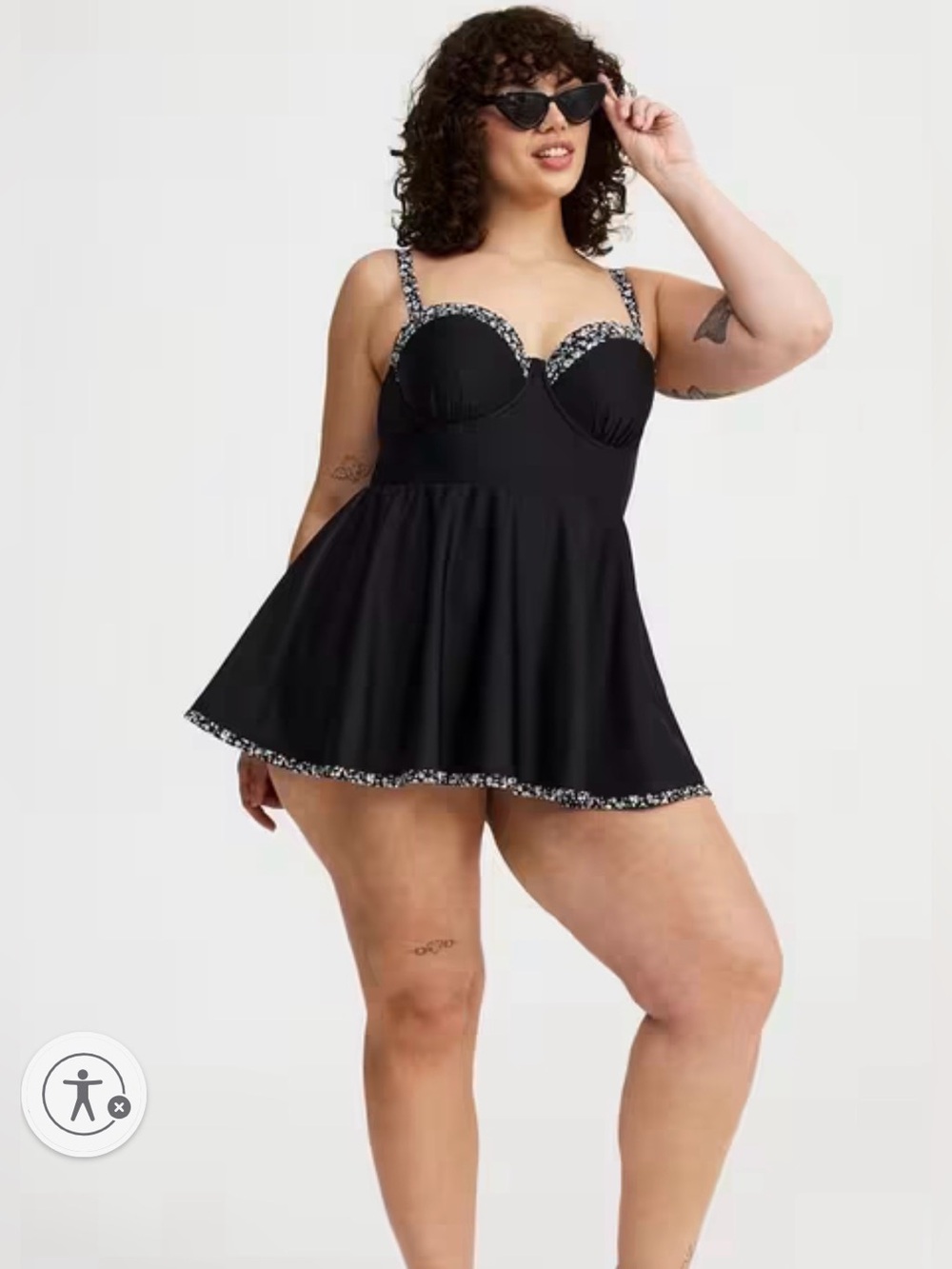 Torrid Underwire Peplum Swim Dress 2X